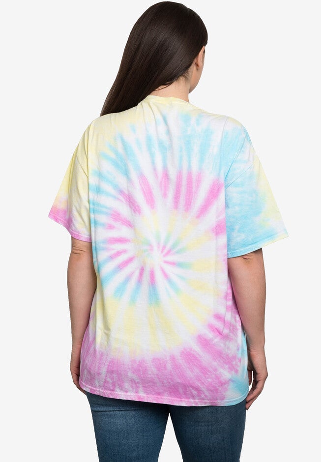 Disney Womens Plus Size Minnie Mouse Short Sleeve Tie-Dye T-Shirt Retro, , on-hover image number null