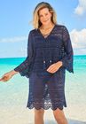 Scallop Lace Cover Up , NAVY, hi-res image number 0