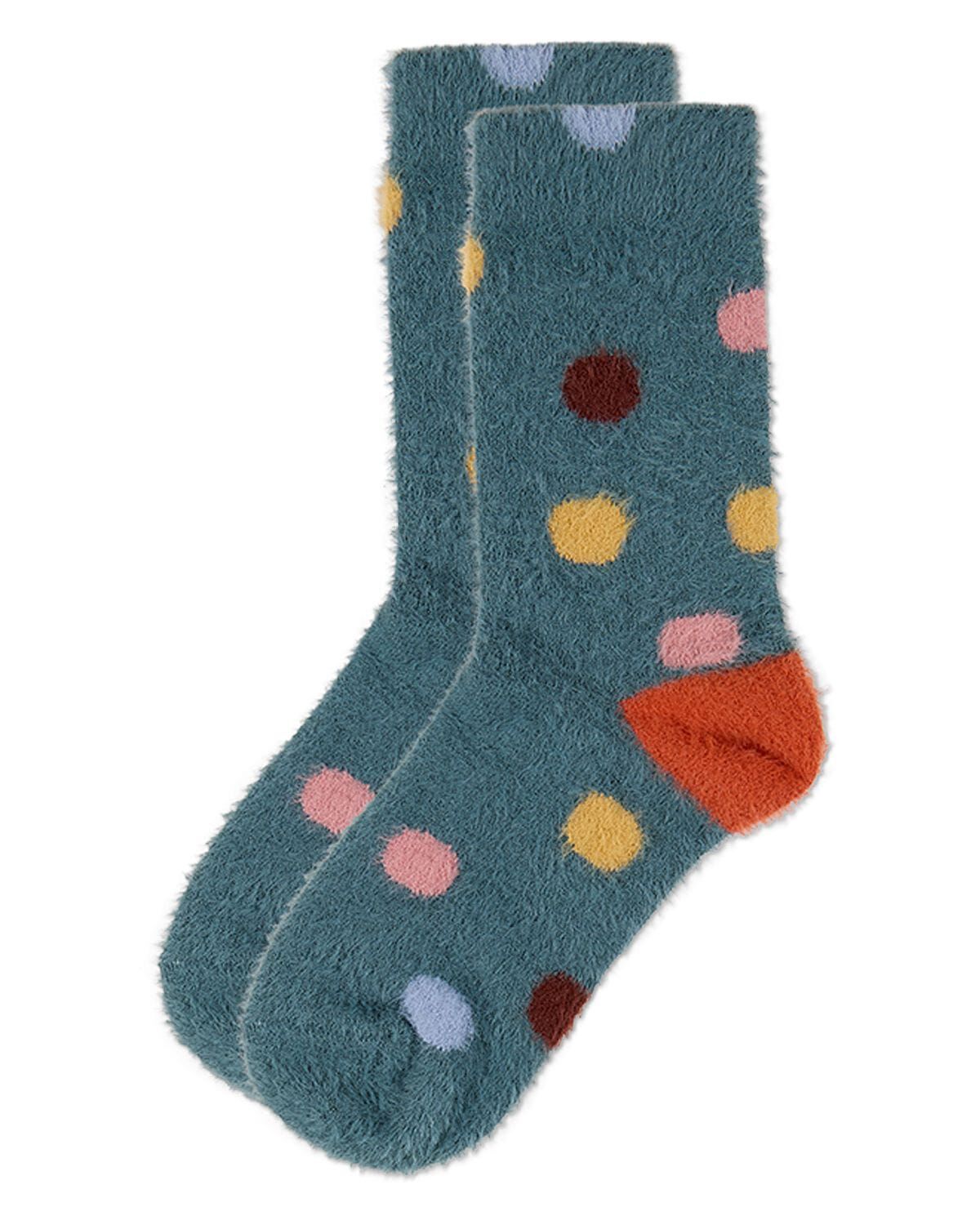Dotted Plush Crew, TEAL, alternate image number 2