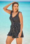 Faux-Wrap Swim Dress, , alternate image number null