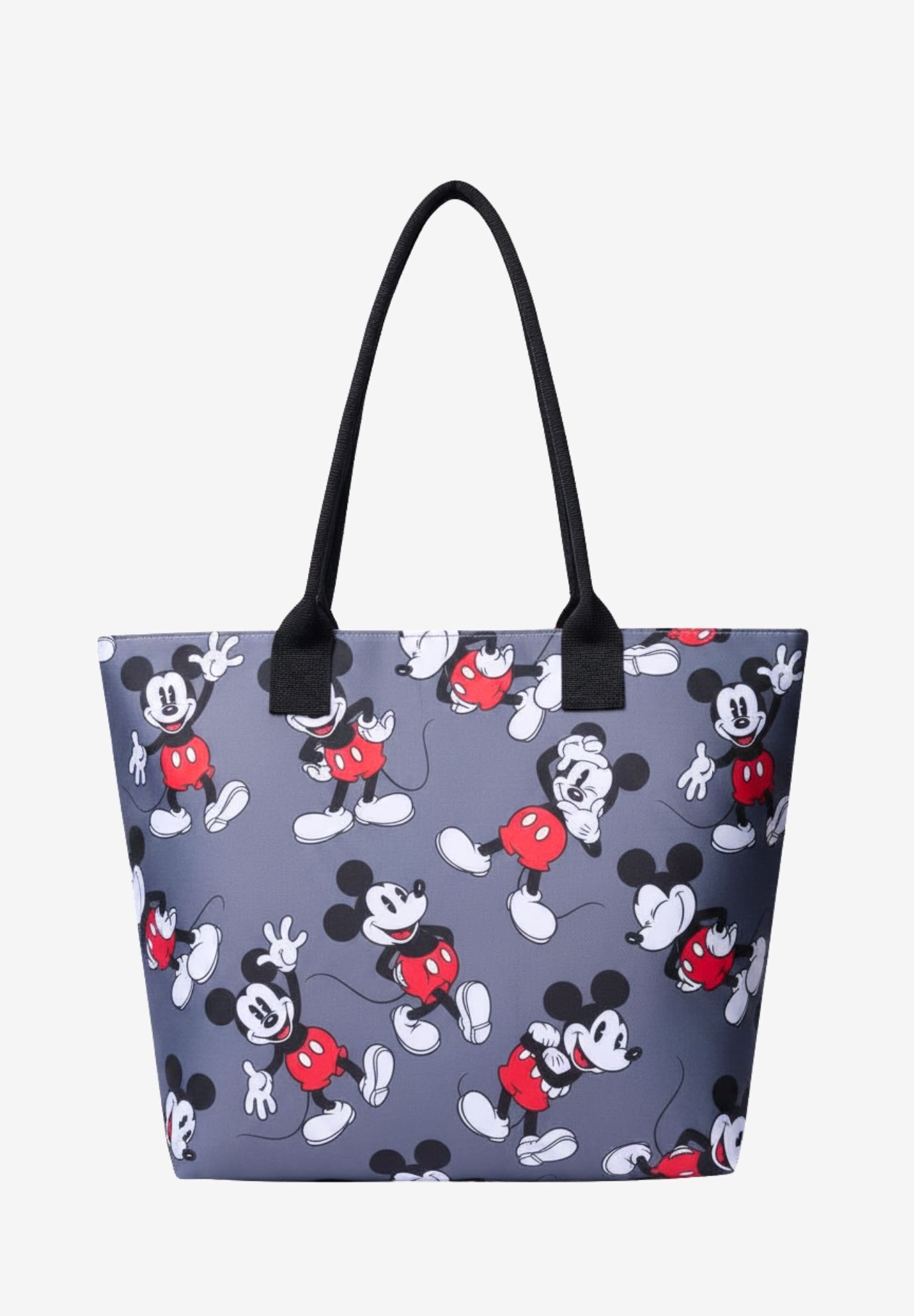 Disney Mickey Mouse Tote Bag D-Ring Charm Hook Cordura Grey Travel, GRAY, on-hover image number 1