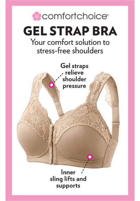 Front Close Wireless Gel Strap Bra, , alternate image number null
