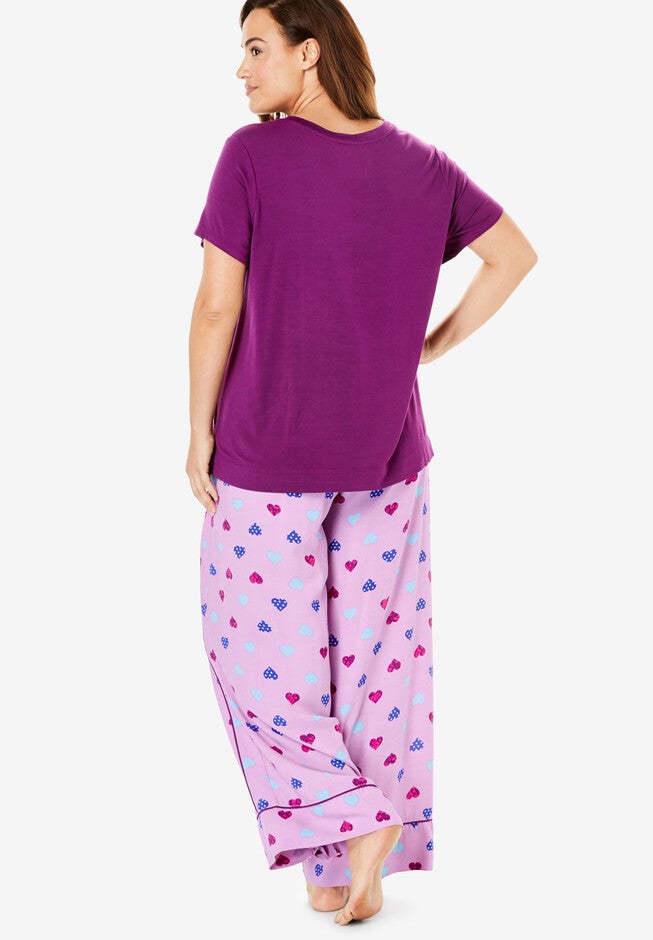Wide Leg Pant PJ Set by Dreams & Co.®, , on-hover image number null