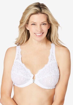 Embroidered Front-Close Underwire Bra