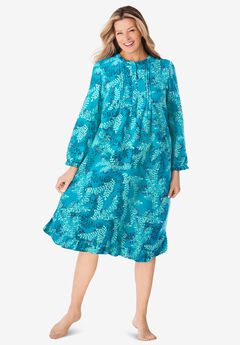 Cotton Flannel Print Short Gown