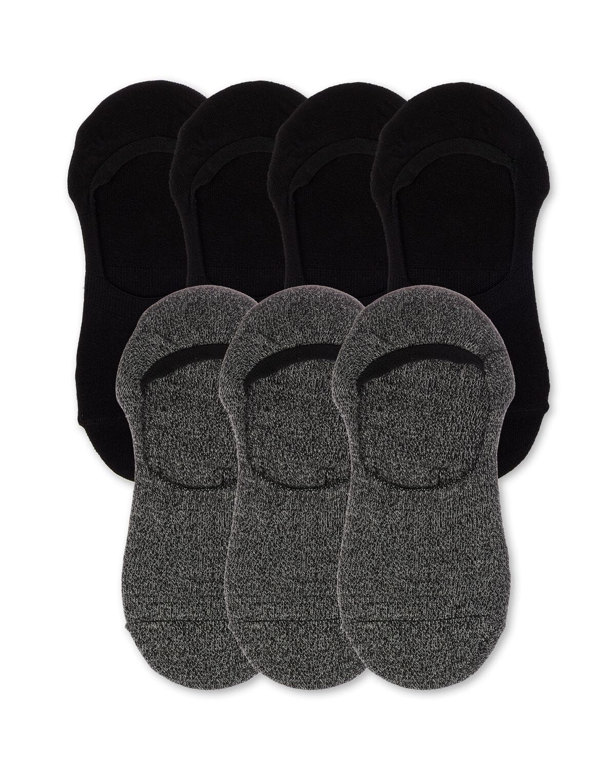 High-Cut Cotton Blend Sneaker Liner 7 Pack, BLACK GRAY, alternate image number 2