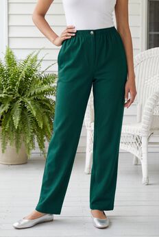 7-Day Straight-Leg Elastic-Waist Cotton Denim Pant