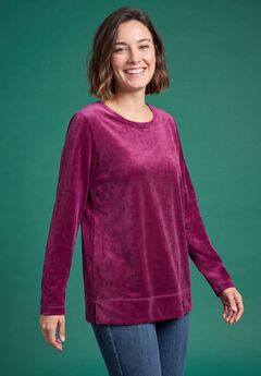 Plush Velour Tunic Sweatshirt