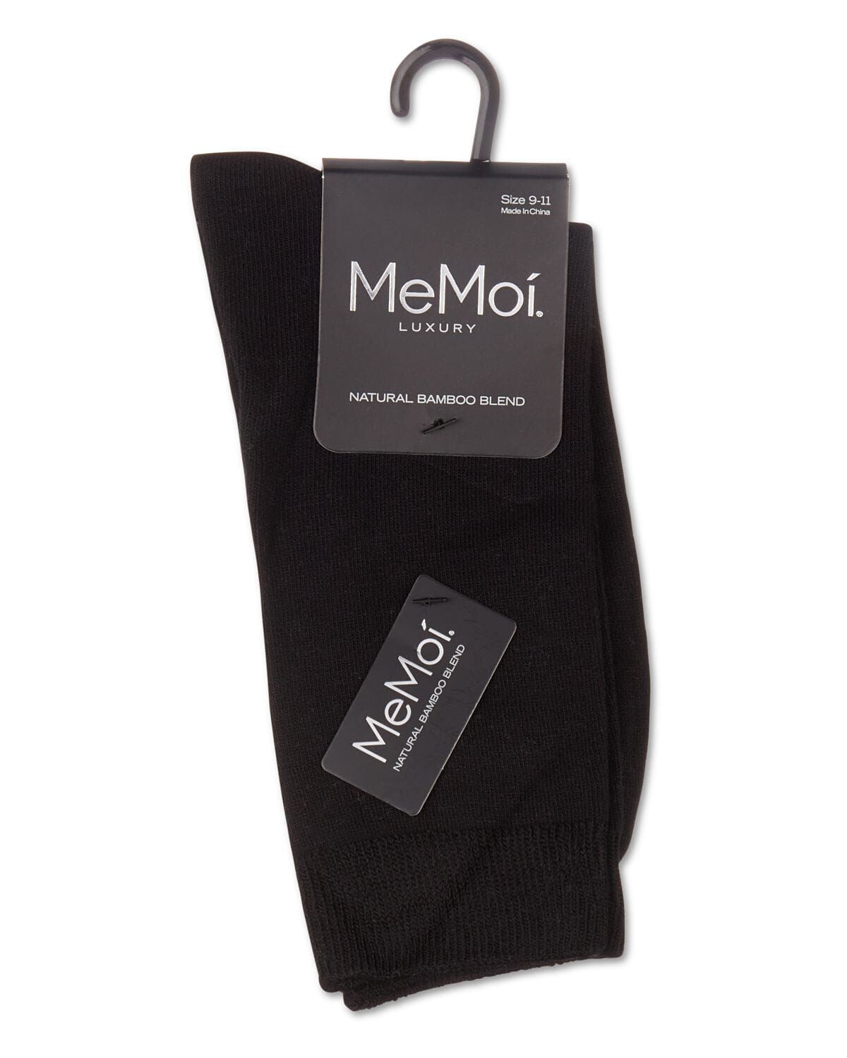 Women's Flat-Knit Bamboo Blend Crew Socks, BLACK, alternate image number 2
