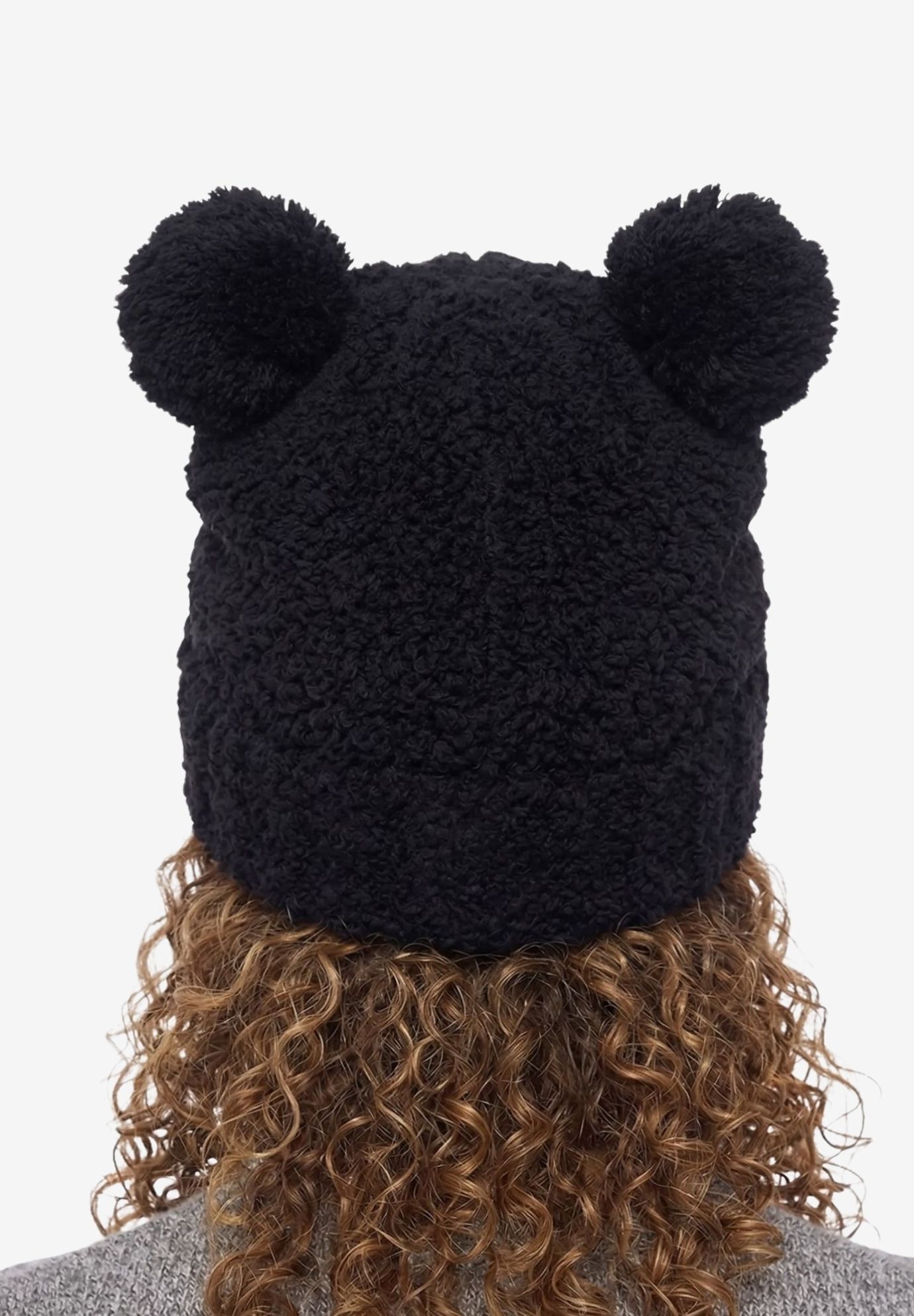 Disney Mickey Mouse Beanie Hat Double Pom Fuzzy Knit Winter, BLACK, alternate image number 4