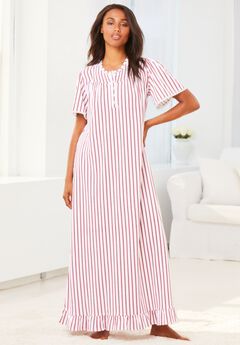 Long Floral Print Cotton Gown