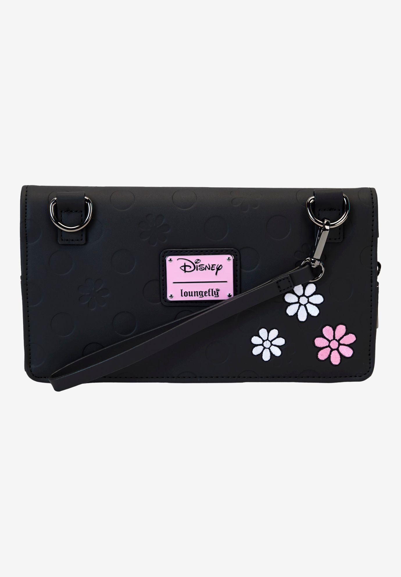 Loungefly x Disney Minnie Mouse Clutch Crossbody Bag Rock The Dots, BLACK, on-hover image number 1
