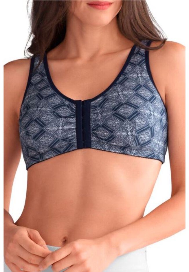 Amoena Frances Wire Free Leisure Bra 2128, BLUE WHITE, hi-res image number 0