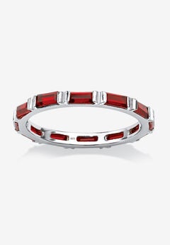 Sterling Silver Simulated Birthstone Eternity Ring
