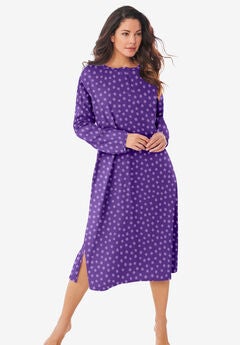 Long-Sleeve Henley Print Sleepshirt