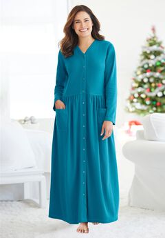Long Snap-Front Knit Lounger