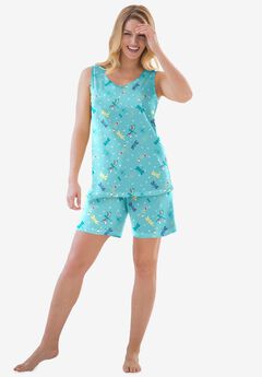 2-Piece Sleeveless Tee and Shorts PJ Set