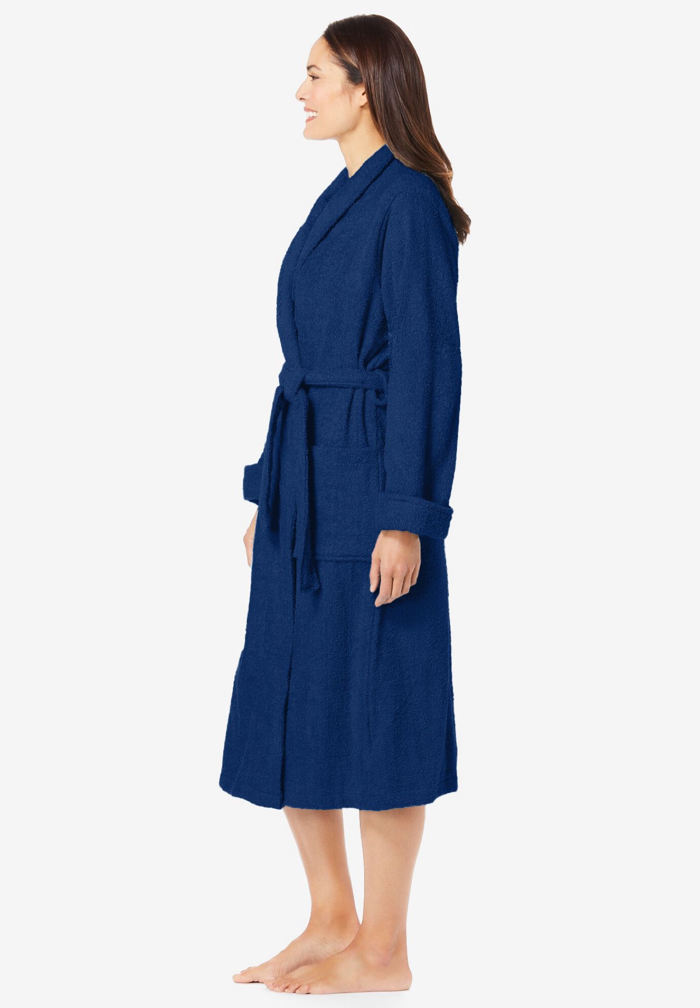 Short Terry Robe, EVENING BLUE, alternate image number 2