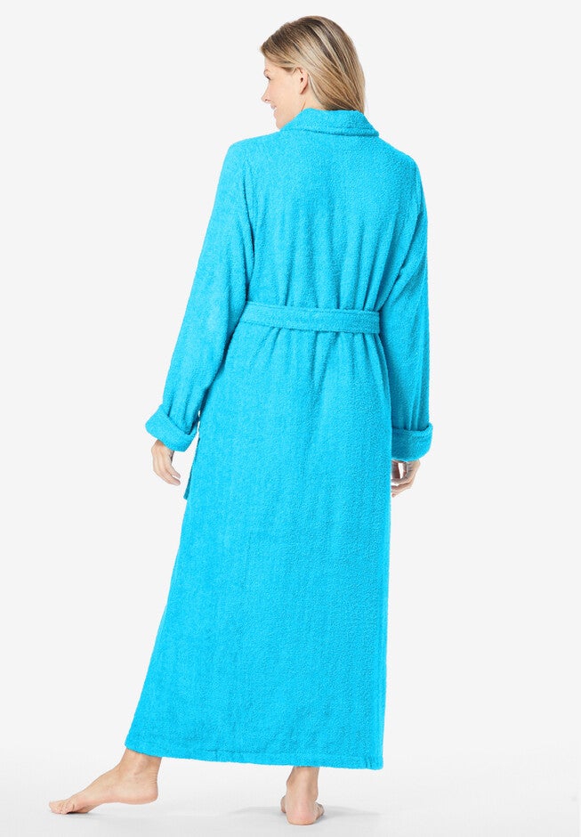 Long Terry Robe, PINK STRIPE, on-hover image number 1