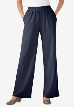 7-Day Knit Wide-Leg Pull-On Pants