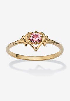 Yellow Gold-Plated Simulated Birthstone Ring