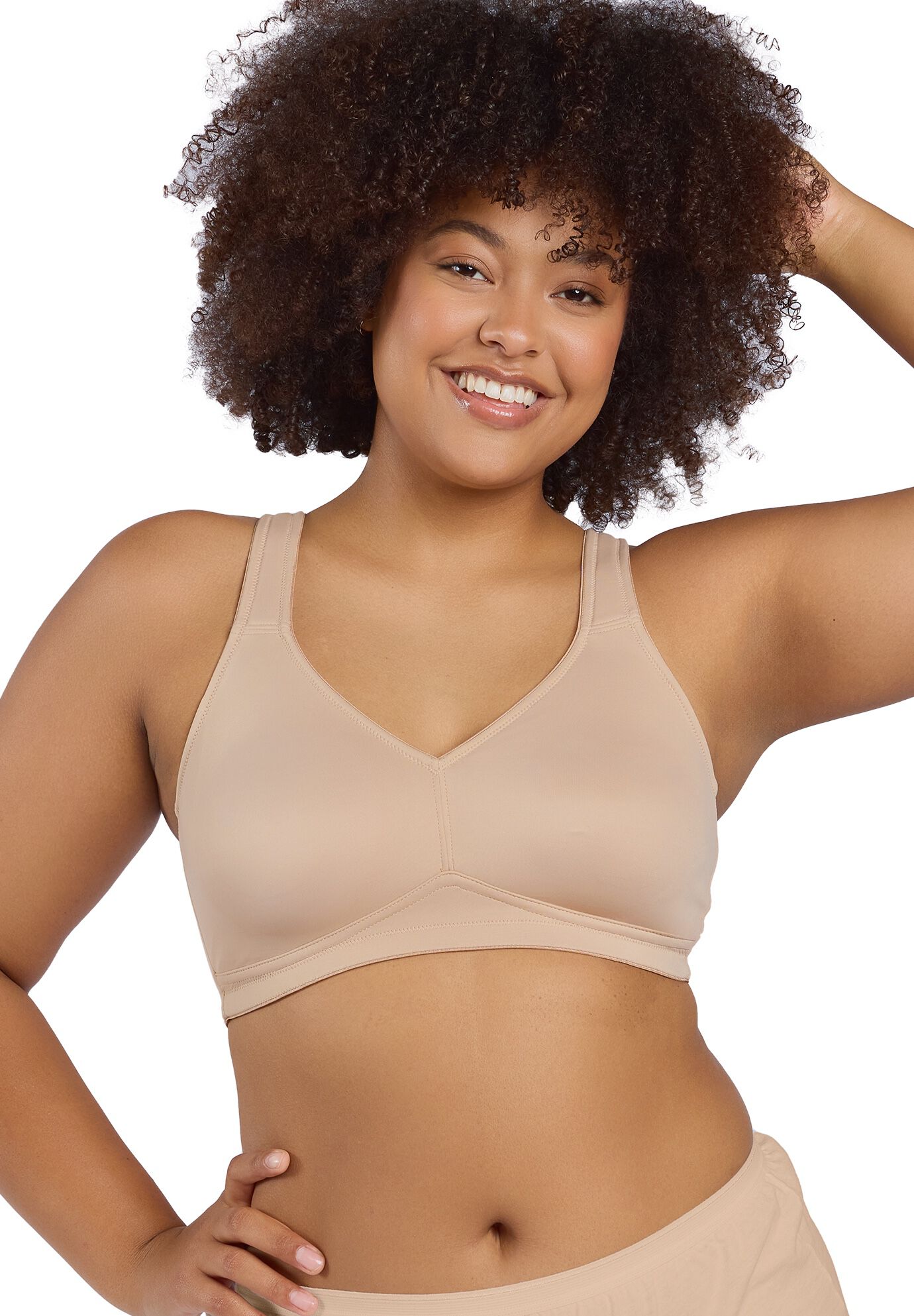 The Claire - Everyday Wirefree Comfort Bra, SAND, hi-res image number 0