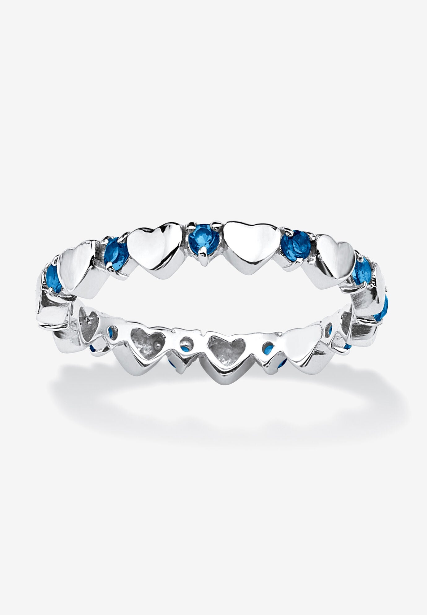 Simulated Birthstone Heart Eternity Ring, SEPTEMBER, hi-res image number 0