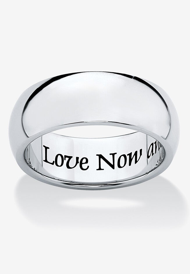 Stainless Steel Inspirational Message Wedding Band Ring, STAINLESS STEEL, hi-res image number 0