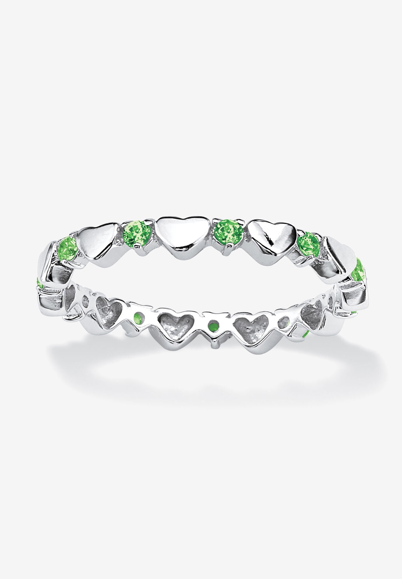 Simulated Birthstone Heart Eternity Ring, AUGUST, hi-res image number 0