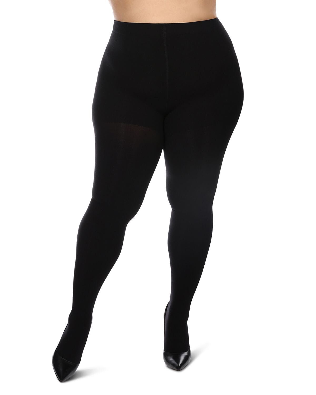 Women's FirmFit Opaque 90 Denier Control Top Tights, BLACK, alternate image number 1