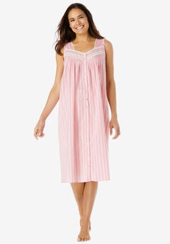 Sleeveless Button Front Night Gown