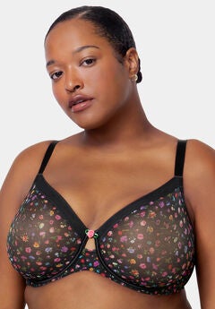 Sheer Mesh Full Coverage Unlined Underwire Bra