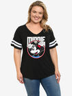 Disney Retro Minnie Mouse Classic Sport V-Neck T-Shirt Black, BLACK, hi-res image number 0