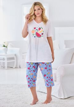 Plus Size Capri Pajamas With Pockets