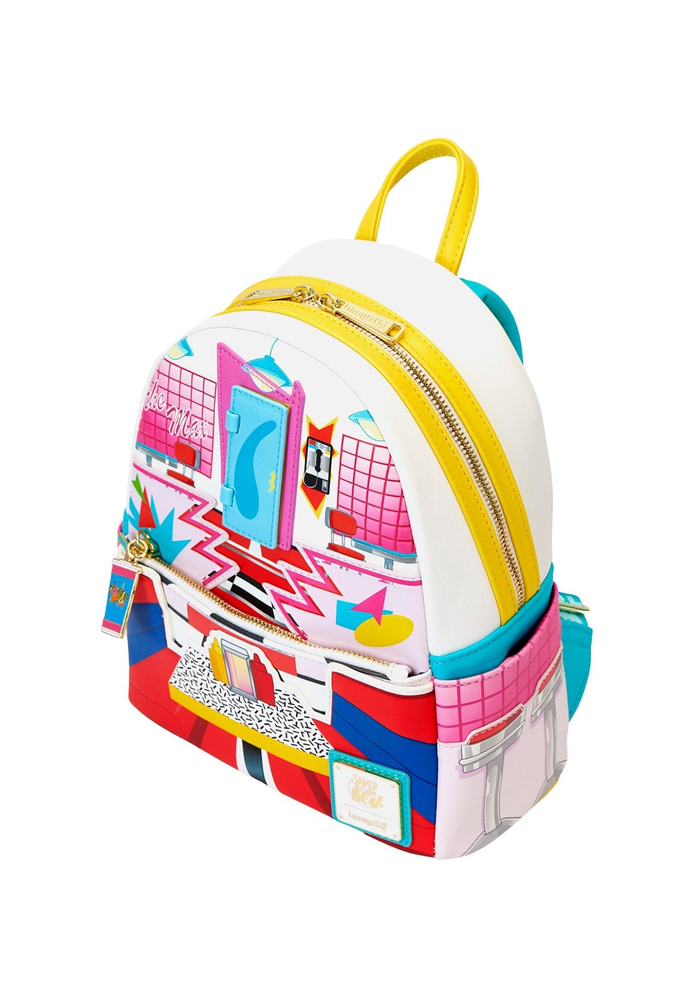 Loungefly x Saved By The Bell The Max Mini Backpack 90s Retro, RED, alternate image number 4