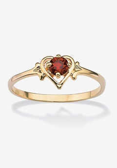 Yellow Gold-Plated Simulated Birthstone Ring
