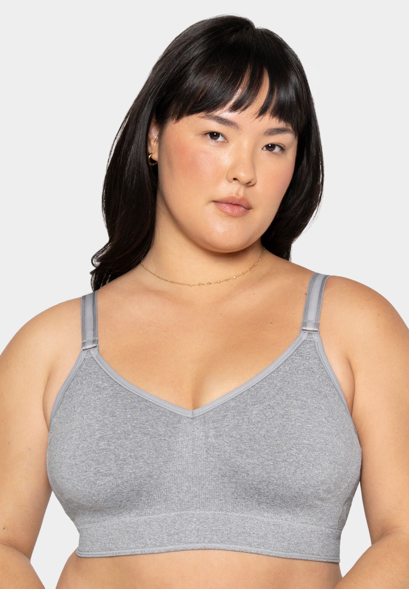 Smooth Seamless Comfort Wireless Bra, GREY HEATHER, alternate image number 2