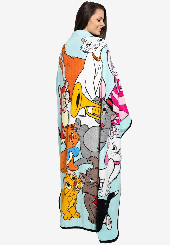 Disney Cats Throw Blanket 46 inches x 60 inches Plush Figaro Cheshire Cat Dinah Toulouse, , alternate image number null
