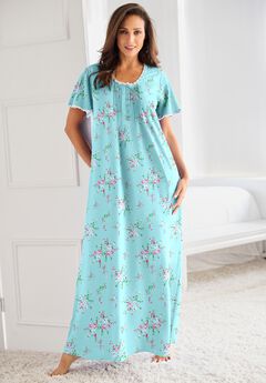Long Pintuck Knit Gown