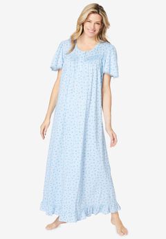 Long Floral Print Cotton Gown