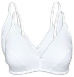 Bestform Cotton Wireless Bra with Lightly Lined Cups 2-Pack - 5006255