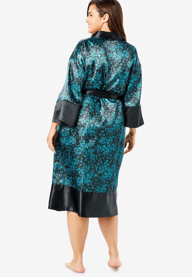 The Luxe Satin Belted Kimono by Amoureuse®, , on-hover image number 1