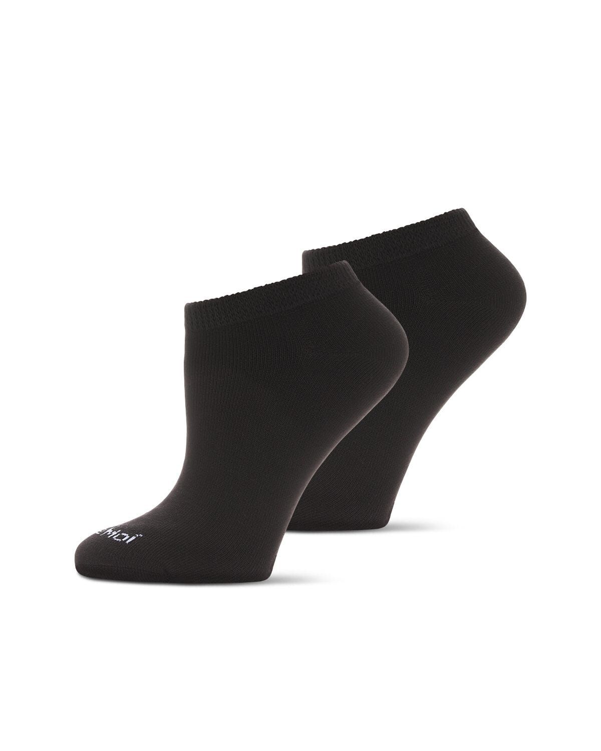 2 pair Unisex Diabetic Full Cushion Low Cut Socks, BLACK BLACK, hi-res image number 0