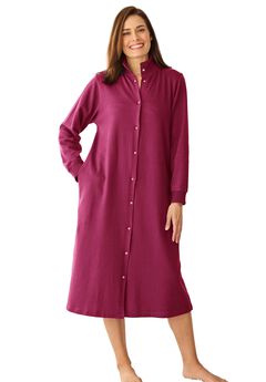 Only Necessities® Fleece Snap-Front Robe