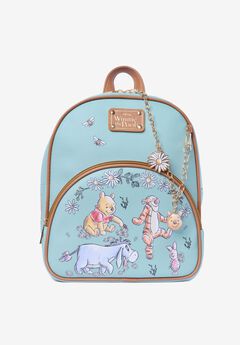 Winnie the Pooh Mini Backpack Sketch Floral Disney Bag with Detachable Charm