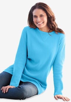 Long-Sleeve Crewneck Soft Waffle Knit Thermal Shirt