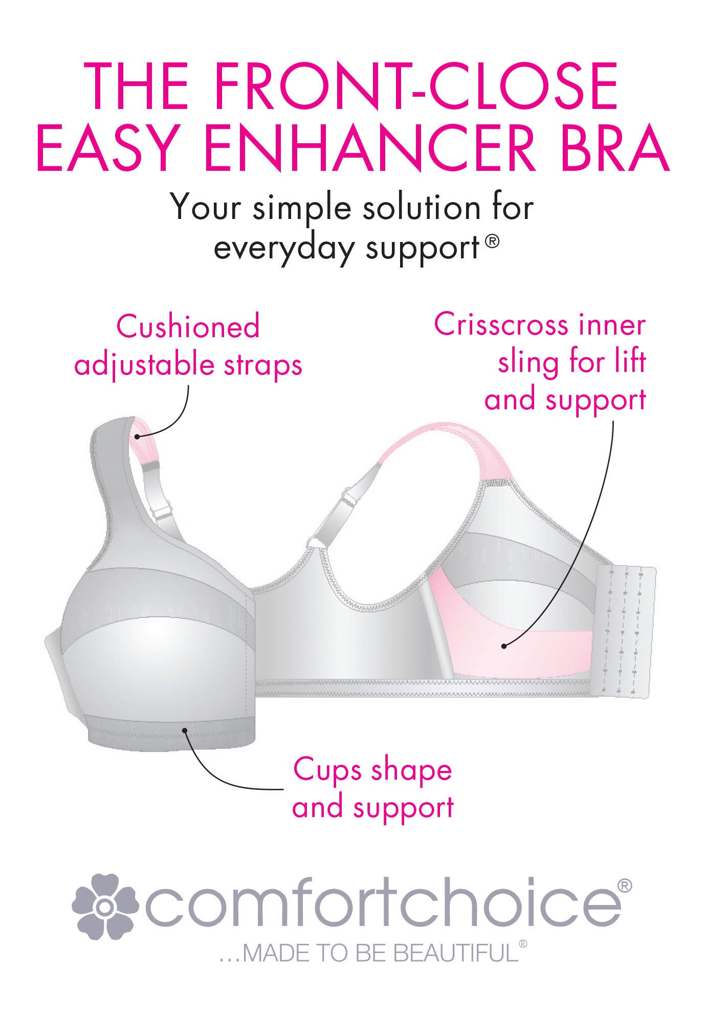Easy Enhancer&reg; Front-Close Wireless Bra, , alternate image number 2