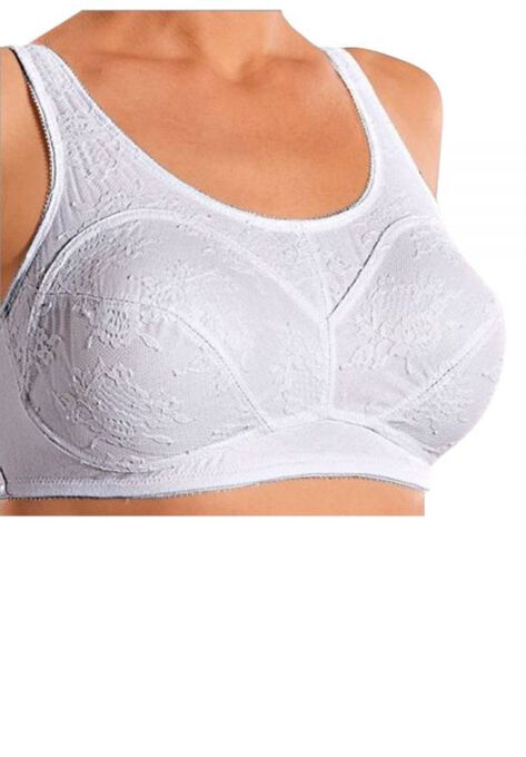 Full Figure Soft Cup Bra With Cotton Lining, WHITE, hi-res image number null