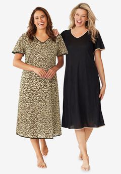 2-Pack Short Silky Gown