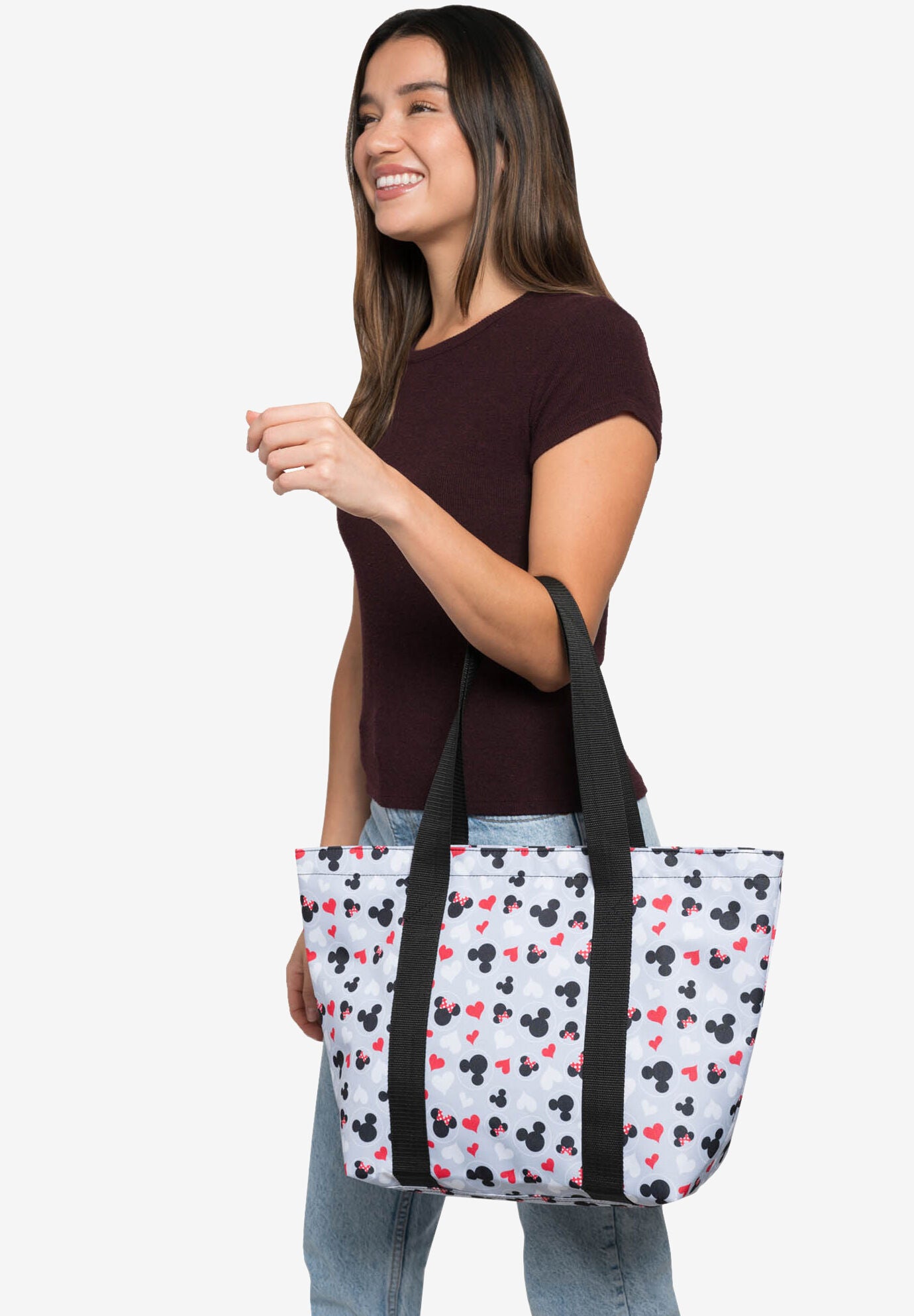 Disney Mickey & Minnie Mouse Heart Icons Zip Tote Bag, , alternate image number 2